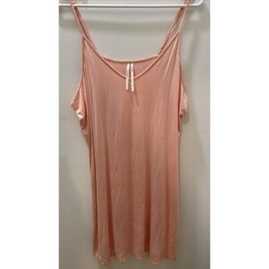 by Anthropologie Nightwear Top V-Neck Spaghetti Strap Cami Top Coral Pink  XL